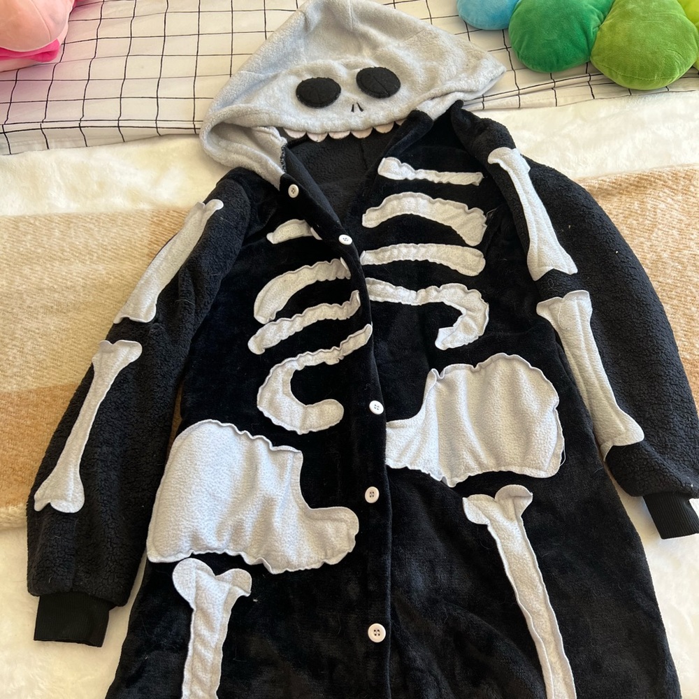 SOLD Skeleton Halloween Sleeping Onesie